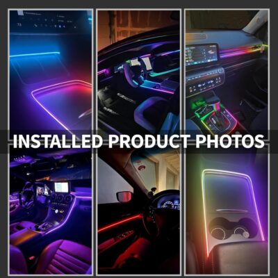 Ambient Lighting Car Led Lights Interior Kit,4 in 1 Acrylic Led Lights for Car Interior Decorations,DIY Fiber Optic Music Sync RGB Neon Strip Ambiance Footwell Lighting with Wireless APP - Image 4