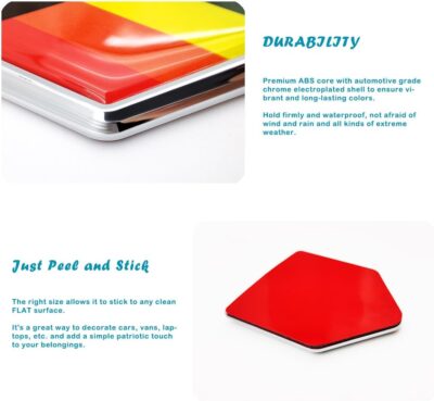 Overdecor Pride Progress Rainbow Gay Flag Decal Stickers Car Emblem LGBTQ Car Accessories Decorations Chrome Shield Flag Sticker Decals for Cars Truck Vehicles, 2 Pack - Image 3