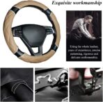 Car Steering Wheel Cover with Durable PU Leather, Universal 18 inch Fit for Car Truck SUV, Breathable Anti Slip Auto Steering Wheel Covers for Men and Women - Image 3