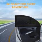 2pcs Car Front Window Sunshade, Breathable Mesh Car Window Screen Streched up to 40", for Night Camping, Privacy Shade - Image 5