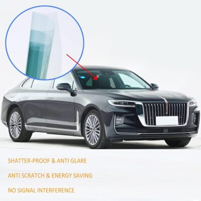 SW 80% VLT Nano Ceramic Car Front Window Film, 99% Anti UV Heat Insulation Sun Blocking Solar Window Tint, Transparent Blue, 20Inch X 10Feet - Image 3