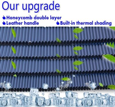 Retractable Windshield Sun Shade for Car, Cordless Cellular Sun Visor Protector Blocks 99% UV Rays to Keep The Vehicle Cool, Honeycomb Sunshade Fits Various Models with 3 Suction Cups (63CM/25IN) - Image 2