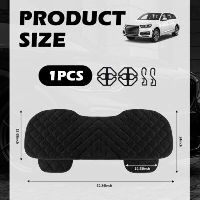 Plush Car Seat Covers with Side Pockets,Warm & Breathable Car Back Seat Cover for Cars Seats Protection,All-Season Anti-Slip Back Seats Cover for Cars Interior Accessories - Image 2