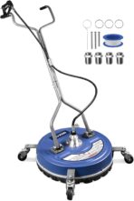 MEKOH Pressure Washer Surface Cleaner 20'', 4500PSI Power Washer Surface Cleaner Attachment with Wheels, Pressure Washer Accessory for Driveway Sidewalk Curb Deck Patio Cleaning, 3/8'' Quick-Connect