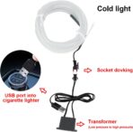 EL Wire Interior Car LED Strip Lights, 10FT/3M USB Auto Neon Light Strip with Sewing Edge, Electroluminescent Car Ambient Lighting Kits with Fuse Protection, Car Interior Accessories (Ice Blue/10FT) - Image 2