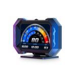 OBD2 Gauge Car HUD Head Up Display Multifunction Digital,Car Speedometer Tachometer Water Temperature Oil Temperature Volt Inclinometer Boost Gauge RPM Meter fit for Most Vehicles After 2008