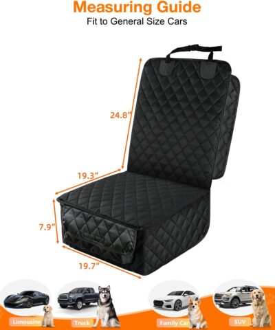 PETICON Waterproof Front Seat Car Cover 2 Pack, Full Protection Dog Car Seat Cover with Side Flaps, Nonslip Scratchproof Captain Chair Seat Cover Fits for Cars, Trucks, SUVs, Jeep, Black - Image 5
