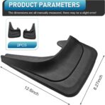 2 PCS Car Mud Flaps, Tire Rear Splash Fender Guard Trim Kit for All Weathers, PVC Anti-scratch Waterproof Mudguard Protector, Seamless Fit Modification Part for Cars SUVs Trucks (Black) - Image 2