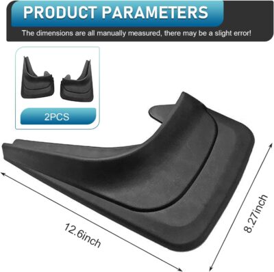 2 PCS Car Mud Flaps, Tire Rear Splash Fender Guard Trim Kit for All Weathers, PVC Anti-scratch Waterproof Mudguard Protector, Seamless Fit Modification Part for Cars SUVs Trucks (Black) - Image 2