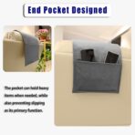 Adjustable Headrest Pillow for Recliners and Armchairs - Non-Slip Velvet Cushion for Neck Support and Pain Relief (Gray) - Image 4