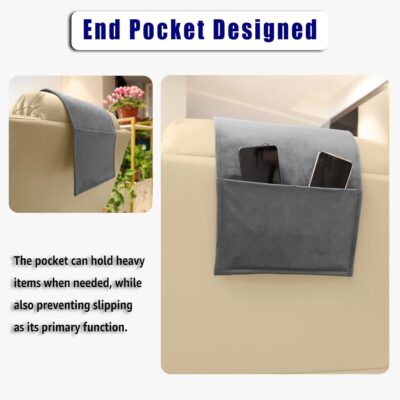 Adjustable Headrest Pillow for Recliners and Armchairs - Non-Slip Velvet Cushion for Neck Support and Pain Relief (Gray) - Image 4