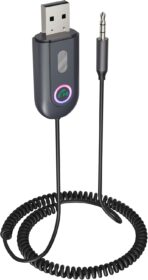 [Upgraded] AUX to Bluetooth 5.3 Adapter for Car, Bluetooth Receiver USB 2.0 to 3.5mm Jack Kit for Car Audio/Home Stereo/Speaker, Hands-Free Calling/Music Streaming, Auto On, USB-Powered