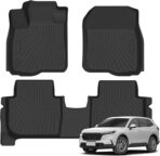 Floor Mats Fits for Honda CR-V 2023 2024 2025(NOT for Hybrid), All Weather Protection TPE Anti-Slip Automotive Floor Liners, Includes 1st and 2nd Row Full Set Liners, Odorless Anti-Slip Mats Black