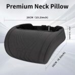 Car Headrest Memory Foam Neck Pillow for Driving with Leather Cover Soft Comfortable Seat Head Pillow Cushion for Most Cars SUV Sedan Home Office Black (1PC) - Image 4