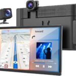 Volam 9" Wireless Carplay Screen for Car with 2.5K + 1080P Dash cam and Backup Camera Support Apple Carplay and Android Auto Car Play with Voice Assistant Bluetooth GPS Navigation AUX