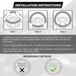 Car Steering Wheel Cover, 15 Inch Premium Leather Breathable Non-Slip Wheels Wrap, Universal Auto Comfortable Steering Wheel Protector for SUV Truck Van, Car Accessories (Gray) - Image 3