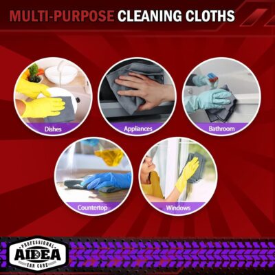 AIDEA Microfiber Cleaning Cloth Grey 50PK, Microfiber Towels for Cars, Premium Car Cloths, Dusting Cloth Lint Free Cleaning Rags for SUVs, House, Kitchen, Window, Workshops,12×12" - Image 7