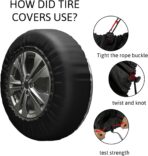 The Best Memories are Made Camping Spare Tire Cover Wheel Protectors Tyre Covers Weatherproof Wheel Covers Universal Fit for Trailer Rv SUV Truck Camper Travel Trailers 14" - Image 6