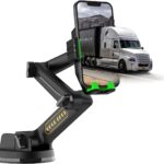 Heavy Duty Phone Holder - Long Arm, Anti-Shake Suction Cup, Compatible with All Phones & Vehicles