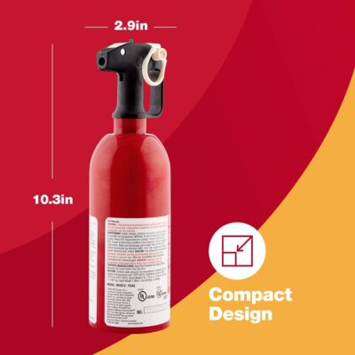 FIRST ALERT AUTO5 Car Fire Extinguisher, FESA5, UL RATED 5-B:C, Red, 1-Pack - Image 5