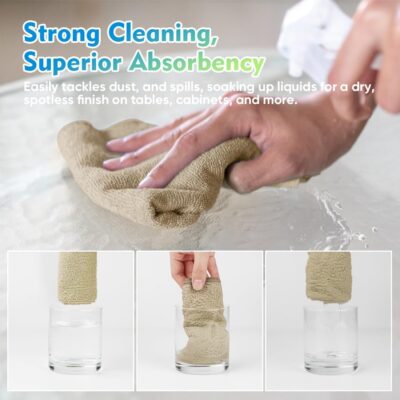 HOMEXCEL Brown Microfiber Cleaning Cloth 12 Pack, 12.5 x 12.5 inch Microfiber Towels for Cars, Ultra Absorbent Car Washing Cloth, Lint Free Streak Free Cleaning Rags for Car, Kitchen, and Window - Image 5