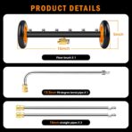 Undercarriage Pressure Washer Attachment, Siebwin 16" Dual-Function Water Broom for Pressure Washer Undercarriage Cleaner with 3 Pieces Extension Wand, 4000 PSI, Orange - Image 4