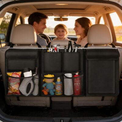 Car Trunk Organizer, Detachable Car Backseat Hanging Organizer with 7 Large Storage Pockets, Collapsible Back Seat Organizer Car Interior Accessories for SUV, Van, Jeep - Image 5