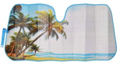 BDK Palm Tree Tropical Island Front Windshield Sun Shade Accordion Folding Cute Car Window Shades for Truck & Car Sunshade Shield for Sun UV Rays - Visor Protector Keeps Vehicle Cool - 58 x 27 inches - Image 4