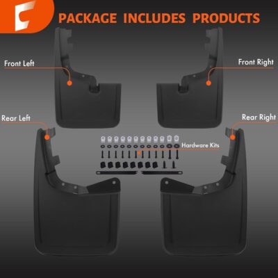 Upgraded Mud Flaps Fit for Ford F150 2026 2025 2024 2023 2022 2021, Mud Flaps for Pickup Trucks Splash Guard Compatible with 2025 Ford F150 Accessories, No Drilling Mud Gards Mudflaps, Set of 4 - Image 8