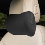 Car Headrest Pillow for Driving - Memory Foam Soft Automotive Neck Support Pillow Cushion with Adjustable Strap - Comfortable Car Seat Headrest Pillow for Neck Pain Pressure Relief (Black)