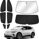 Sunshades for 2021-2025 2026 Volkswagen/VW ID.4 Accessories Windshield Sun Shade Side Rear Window Shade Cover Sun Visor Shield Privacy Protection for Camping Keep Vehicle Cool Black 8PCS