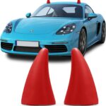 YGMONER Car 3D Devil Horns Sticker (Easy to Find Car in The Parking Lot) Halloween Car Roof Decor Elasticity Foam Bull Horns (Classic Red)