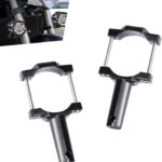 2 PCS Motorcycle Spotlight Mount Brackets, Alloy Front Fork Lamp Bracket for 1" - 2.54" Tube, Shock-Absorption Fog Turn Signal Mounts, Universal for Off-Road ATV UTV Roll Bar