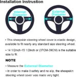 Fluffy Wool Sheepskin Fuzzy Black Car Steering Wheel Cover for Universal Auto Steering Wheel 14 1/2-15 1/2inch, Anti-Slip, Soft Plush, Comforting and Luxurious, Soft Texture (Black) - Image 7