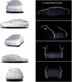Tecoom Waterproof Sedan Car Cover Oxford W/Door Zipper, All Weather Car Cover for Automobiles, UV-Proof Windproof Hail Sun Snow Protection Indoor Outdoor Full Exterior Covers Fit 201-210 Inches - Image 4