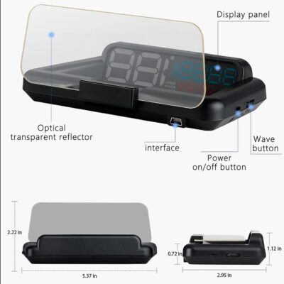 Universal Car HUD Head Up Display T900, with Satellite Clock, Single Driving Time and Single Driving Distance, Work for All Vehicles - Image 8