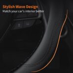 XHRING Car Steering Wheel Cover for Honda Civic Accord CRV HRV Pilot Passport Odyssey Element Insight Fit Ridgeline Clarity City LX EX EXL Si Hatchback Sport Hybrid Touring Accessories, 2026 Black (M) - Image 6