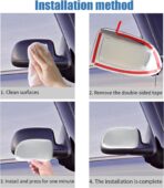 AUCERAMIC Chrome Mirror Cover Caps Fit 1999-2007 for Chevy Silverado Suburban Tahoe Avalanche 1999-2006 for GMC Sierra Yukon 2002-2006 for Cadillac Escalade (Stick-on Overlay) - Image 8