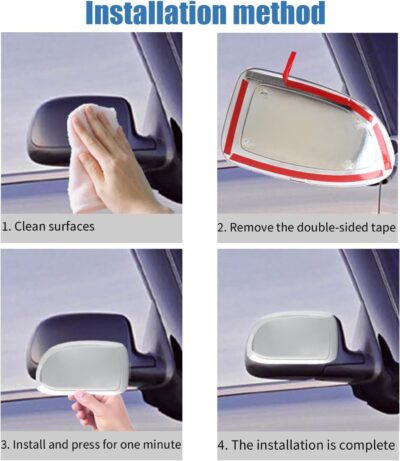 AUCERAMIC Chrome Mirror Cover Caps Fit 1999-2007 for Chevy Silverado Suburban Tahoe Avalanche 1999-2006 for GMC Sierra Yukon 2002-2006 for Cadillac Escalade (Stick-on Overlay) - Image 8