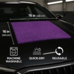 Paks - Edgeless Microfiber Towels 4-Pack - Car Detailing Wash Cloths for Cleaning - 16x16 Car Drying Towel - Lint Free Auto Rags for Polishing & Buffing - Purple & Grey Cleaning Supplies - Image 5