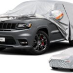 Kayme 6 Layers SUV Car Cover Waterproof All Weather for Automobiles, Outdoor Full Size Cover Rain Sun UV Protection with Zipper Cotton, Universal Fit for SUV Jeep (191-200 inch)