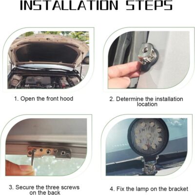 Car LED Light Bar Mounting Bracket, 2PCS Adjustable Vehicle Pillar Hood Lighting Mount Clamp Holder with Hex Wrenches, Auto Lamp Accessories, Universal for Off-Road Truck SUV (Black) - Image 5