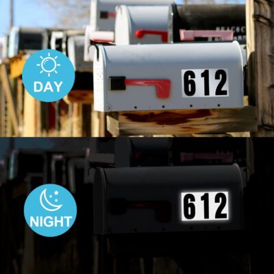 60 Numbers, Reflective Adhesive Mailbox Number Pack, 3", Waterproof Number Stickers for Signs, Door, Cars, Trucks, Home, Business, Address Number - Image 3