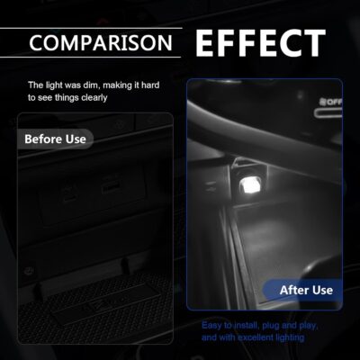 4 PCS USB LED Car Interior Ambient Lighting Kit, Portable Plug-in Atmosphere Lamp Decor Night Light, Universal Vehicle Interior Accessories for Most Cars (White) - Image 5