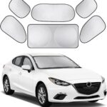 Car Window Shade, 6Pack Set Auto Sun Shades for Side Window Front and Rear Windshield with Storage Pouch for Car, SUV, Van, Truck, Full Sun Protection, Block UV Rays, Keep car Cool (59.5"x27.6"/6PCS)