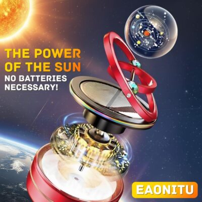 Solar Dashboard Spinner, Sun Powered Kinetic Car Decoration Diffuser, Space Theme Automotive Accessories, Spring Birthday Gift Exchange, Fragrance & Aroma Cores Sold Separately (Solarium Black) - Image 4