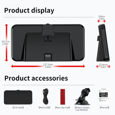 GPS Digital Speedometer with Compass, Time, Driving Distance, Fatigue Driving Reminder, Overspeed Alarm 5.5" MPH Head Up Display HUD for All 5V Vehicle - Image 9