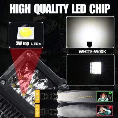 Motorcycle Fog Lights, 2'' Inch 27W Spot Mini Cube Work Driving Pod Lights for Offroad Trucks ATV UTV SUV 4x4 Pick Up Car Boat - Image 3