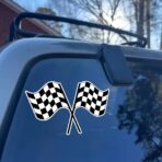 2pc Racing-Themed Vinyl Checkered Flag Car Decal Stickers, 5.91''x3.54''- Waterproof & Weatherproof Decals, for Car Windows, Bumpers, Eexterior Decorative Accessories | CZ33 - Image 5