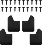 4PCS Universal Car Mud Flaps, Flexible Bendable Car Splash Guards Set with Fastener Rivet Clips, Universal Off-Road Front & Rear Mudguard Accessories for Pickup, SUV, Truck (Black)